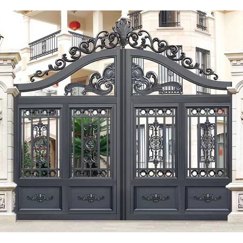 Cheap house main metal gates wrought iron modern steel gate designs