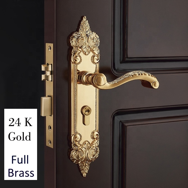 Factory sales interior wooden door mortise lock lever handle room door lock key