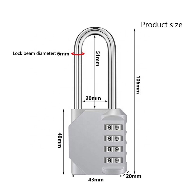 American security digital combination Keyless locker Gym Cabinet Home hardening long yoke padlock