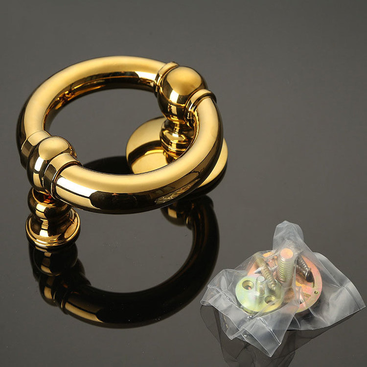 Simple main entrance door ring knocker Gold durable knock ring handle