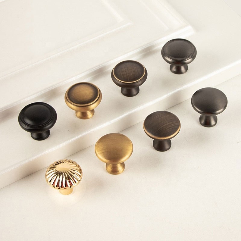 Cabinet door brass handle Interior Bedroom wardrobe Kitchen cabinet household single hole drawer handle furniture hardware