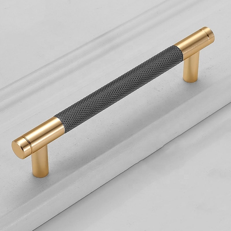 Modern simple gold gray light luxury European extended wardrobe door handle