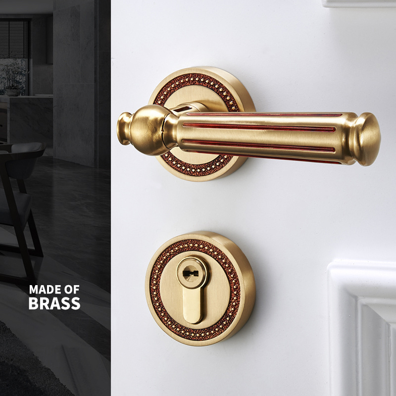 YZH best selling and good quality exquisite style full brass  split lock for interior door