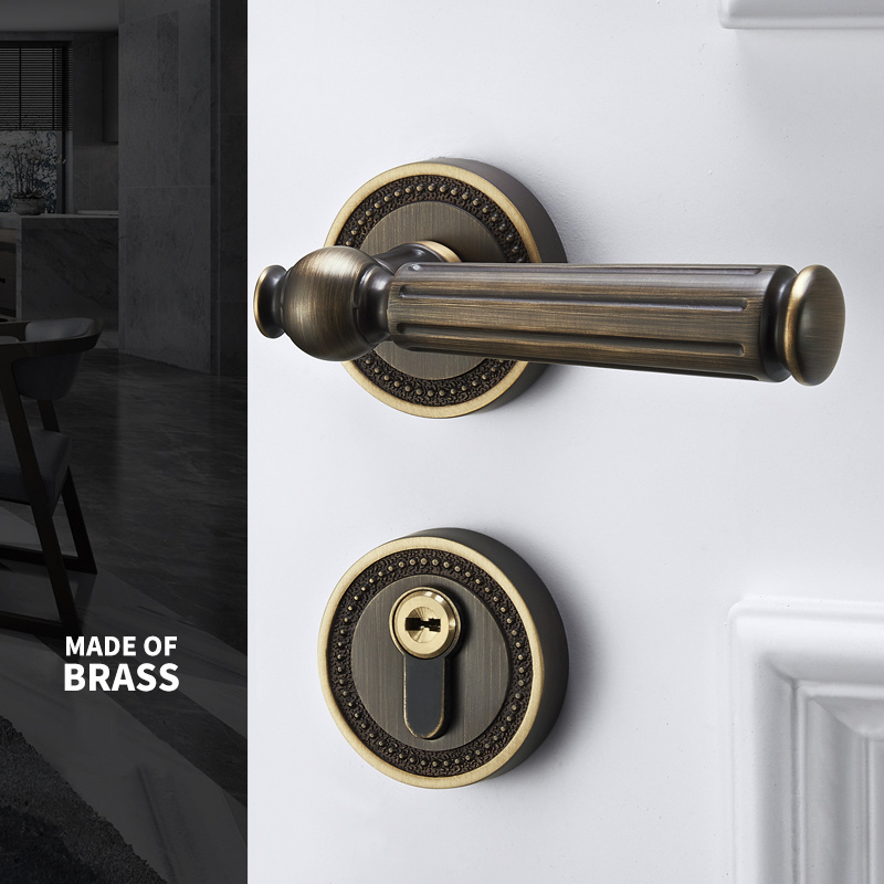 YZH best selling and good quality exquisite style full brass  split lock for interior door