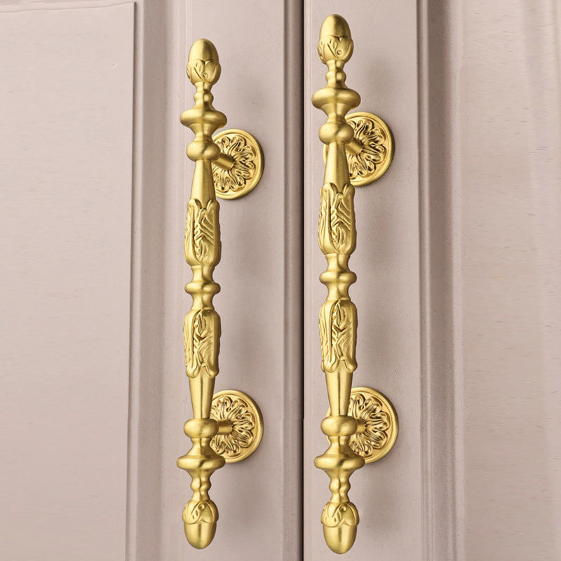 American luxury brass cabinets Wardrobe drawer handles Kitchen locker bronze furniture door handles