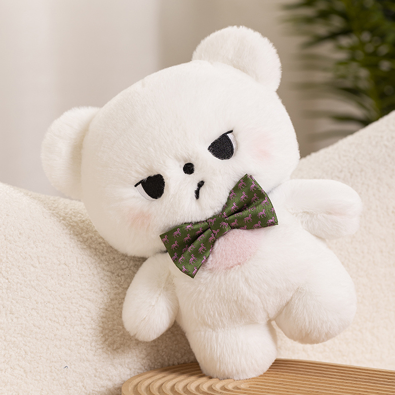 Manufacturer direct sales wholesale can customize cool teddy bear plush toy gifts with bow ties