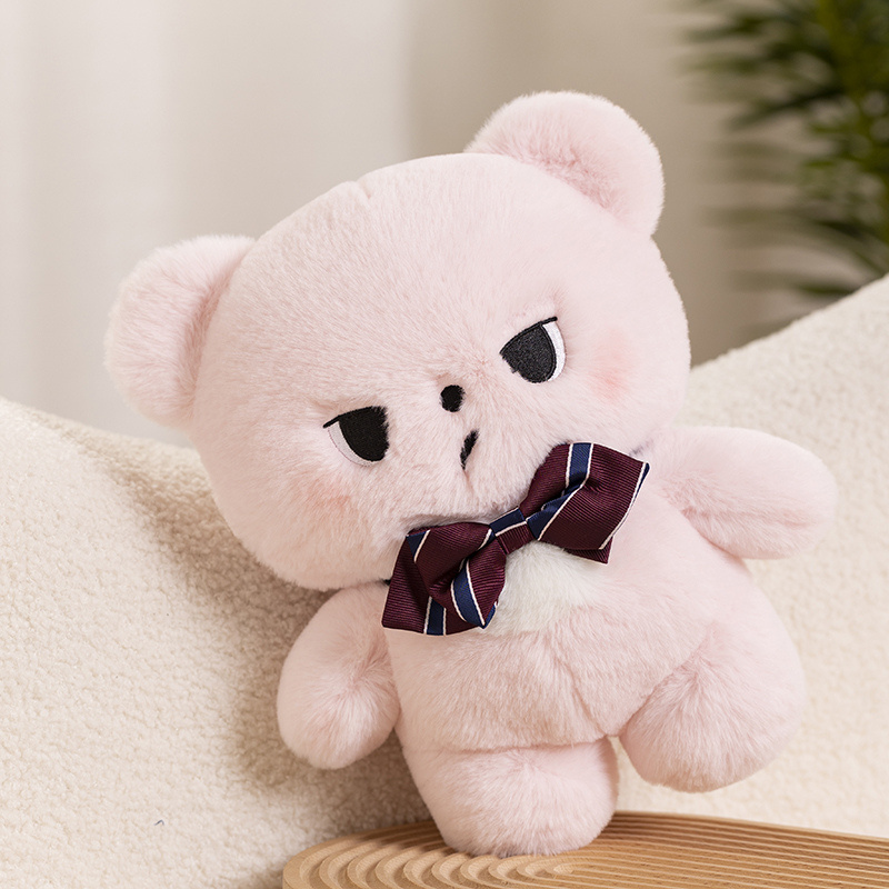 Manufacturer direct sales wholesale can customize cool teddy bear plush toy gifts with bow ties