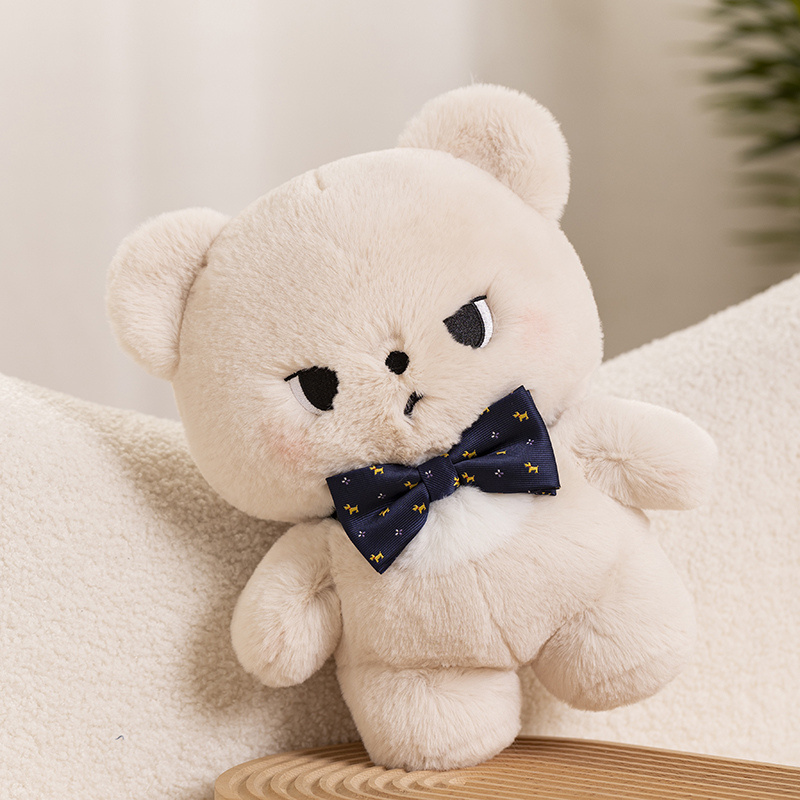 Manufacturer direct sales wholesale can customize cool teddy bear plush toy gifts with bow ties