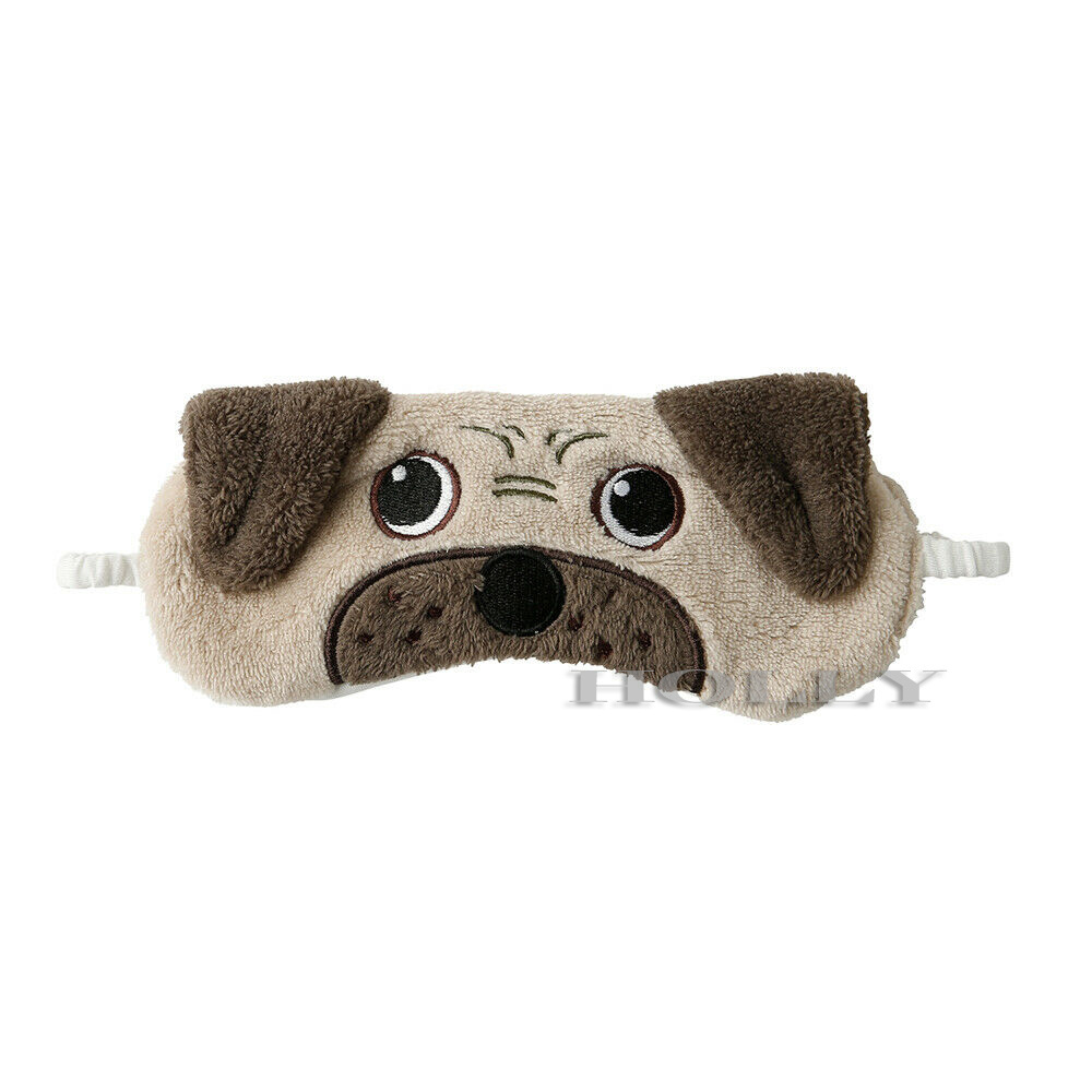 custom logo eco friendly adjustable cute party sleeping plush cartoon eye mask