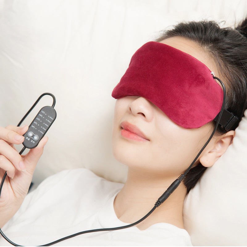 wholesale custom travel sleeping polyester heated dry usb eye mask