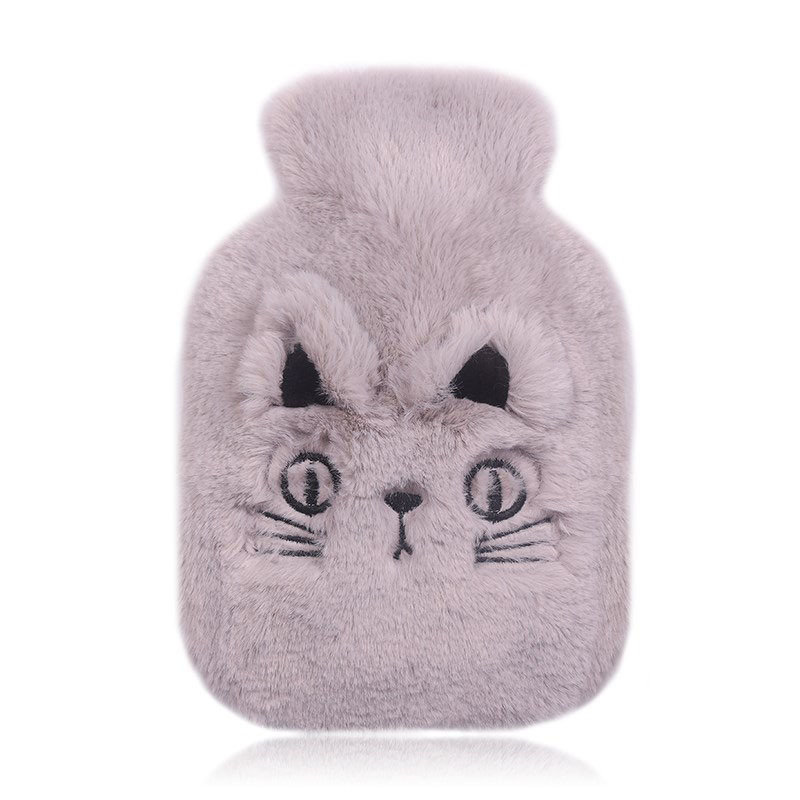 custom plush rabbit rubber bottle faux fur cover cute hot water bag