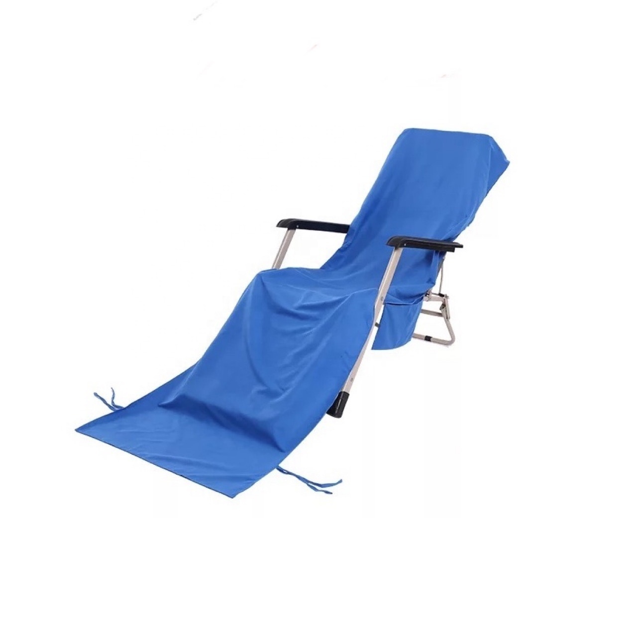 Holiday Portable Foldable Microfiber Tie-dye Backpack Beach Chair Cover Sunbathing Recliner Towel with Pocket Elastic Band