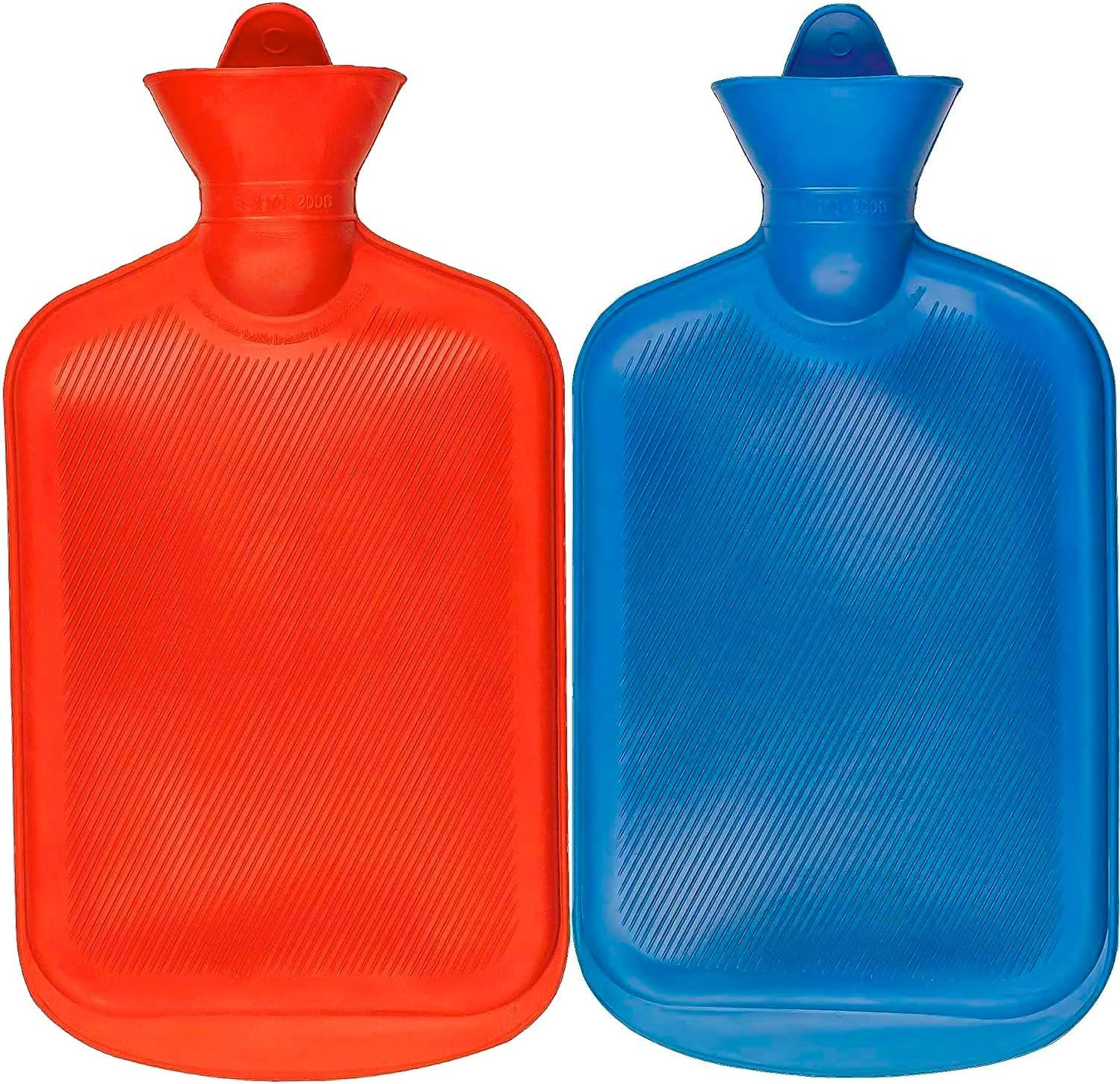 2 Liter Natural Rubber Hot Water Bottles for Hot Compress and Heat Therapy Pain Relief Heating Pad Random Colors