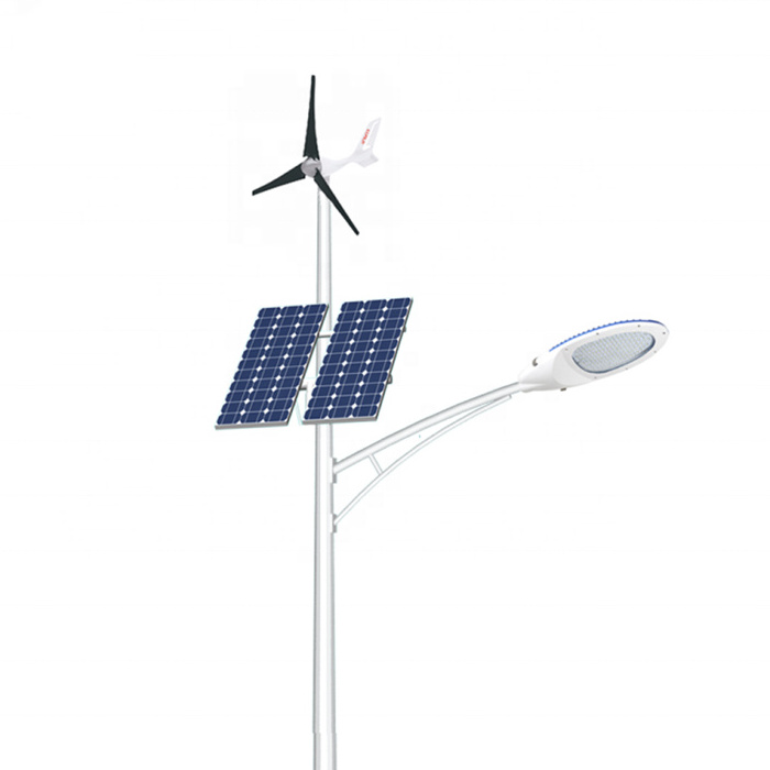 Hepu Turbine Wind Solar Hybrid Street Light 60W LED Lamps Outdoor Solar Street Light