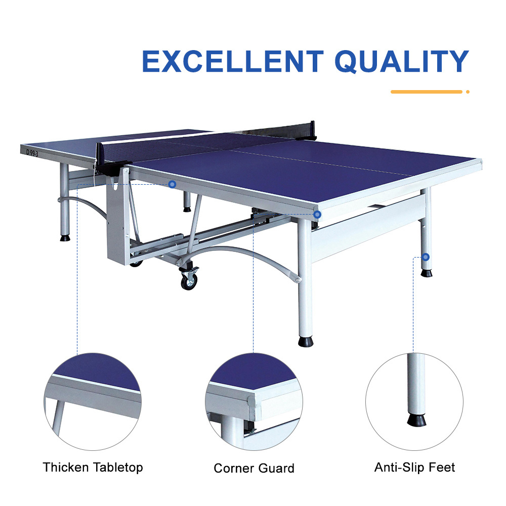 outdoor tennis table foldable table desk with wheel training steel metal frame tube waterproof ping-pong tables