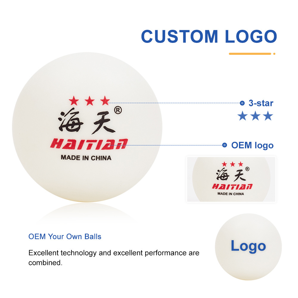 Customization ittf approved 3 Stars Ping-Pong Balls OEM Custom Print Logo 40+ White Table Tennis Ball