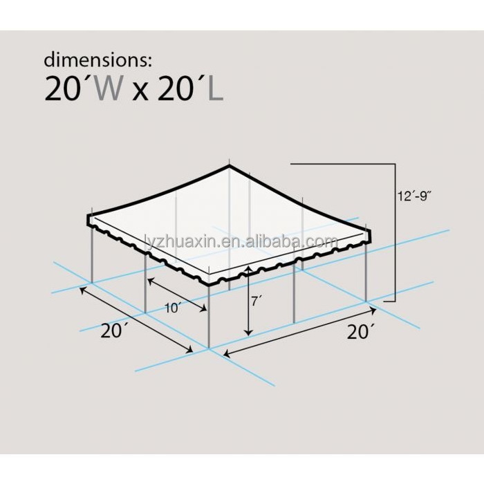 Weekender White 20x20 Feet Canopy Pole Tent