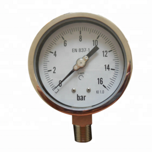 HF 4" 100mm all Stainless steel Ammonia laser welding socket pressure gauge en 837-1 manometer