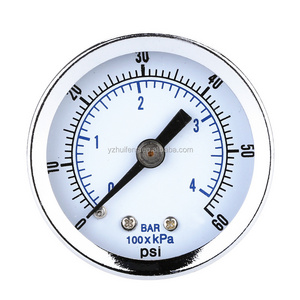 HF 0-60PSI/4BAR Back Mount 1.5" Dial Plate Air Compressor Hydraulic Mini Vacuum Pressure Gauge