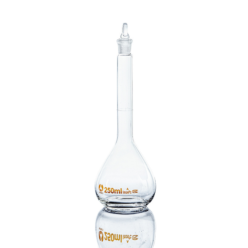 Lab 100 200 250 500 1000 2000ml clear amber brown Glass Volumetric Flask with plastic or ground grind glass stopper