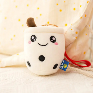 Cute Mini Plush Toys Boba Milk Tea Plush Bubble Tea Keychain Boba Key Ring Pendant Doll for Women