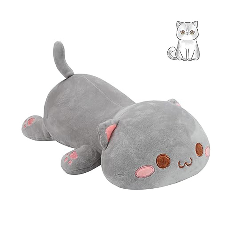 Hot Selling Cat Plush Toy Soft Animal Hugging Plush Pillow Cartoon Long Cat Kitten for Kids