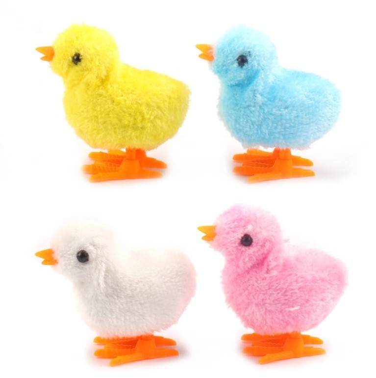 Sample Free Shipping Clockwork Jumping Chick Wind Up Plush Stuffed Animal Toys 8cm Chicken Hopping Windup Plush Toys for Kids