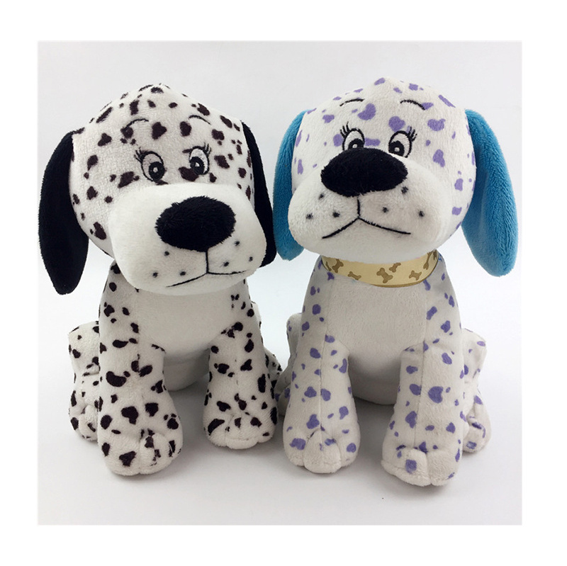 Promotion Gift Cartoon Dog Soft Toy 25cm Stuffed Animal Dalmatian Spot Dog Plush Toy for Baby Kids