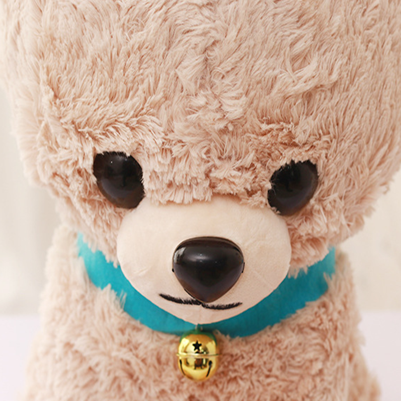 Cute Big Head Puppy Plush Animal Stuffed OEM Customized Akita Dog Plush Stuffed Animal Toy with Bell Collar