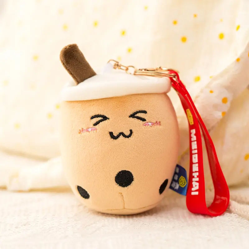 Cute Mini Plush Toys Boba Milk Tea Plush Bubble Tea Keychain Boba Key Ring Pendant Doll for Women