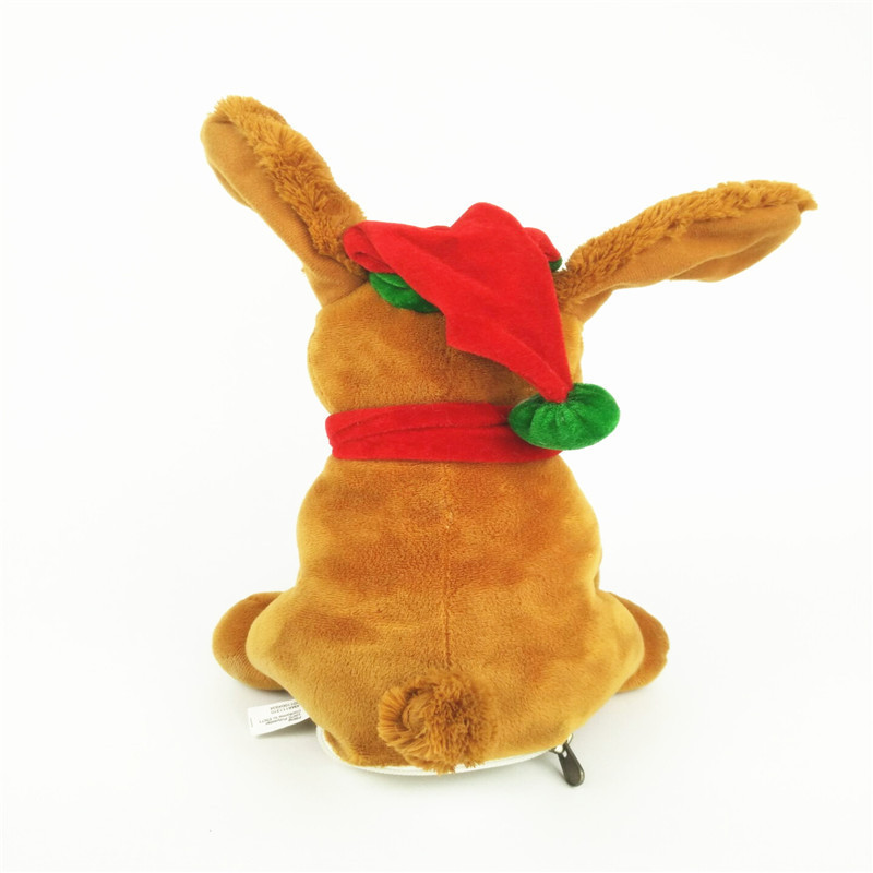 Custom Christmas Dancing and Singing Dog Plush Toys with Moving Ears for Boys Girls