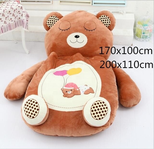 Cartoon Cute Animal Lazy Sleeping Large Lying Plush Toy Teddy Bear Bed Sofa Cushion