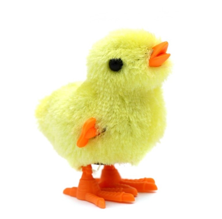 Sample Free Shipping Clockwork Jumping Chick Wind Up Plush Stuffed Animal Toys 8cm Chicken Hopping Windup Plush Toys for Kids