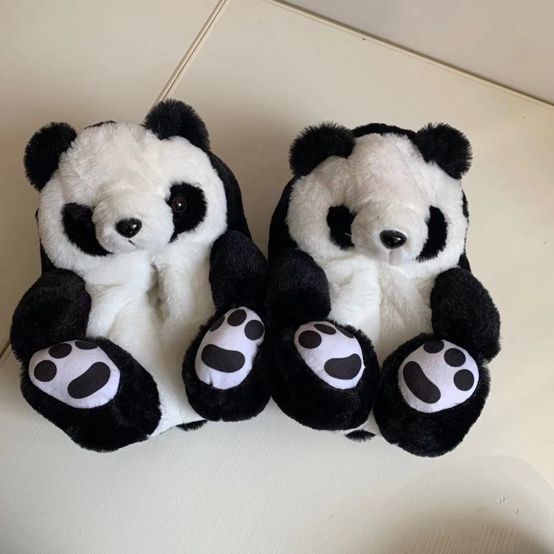 Hot Popular All-inclusive Big Fluffy Teddy Bear Slippers Non-slip Soft Plush Home Warm Winter Slippers for Women Girls