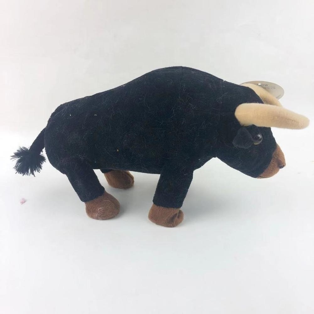 Custom Highland Cow/Yak/Bull Stuffed & Plush Toy Animal Standing Black Bull Plush Toys for Kids