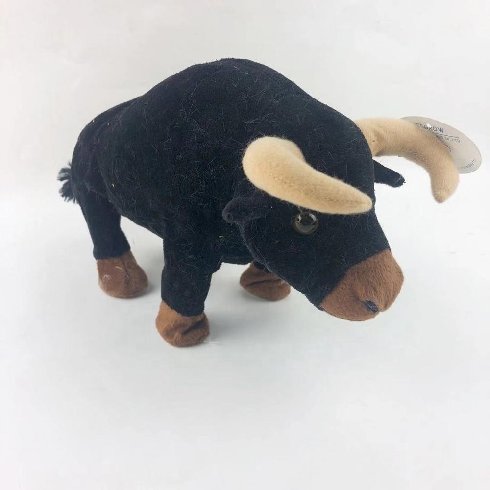 Custom Highland Cow/Yak/Bull Stuffed & Plush Toy Animal Standing Black Bull Plush Toys for Kids