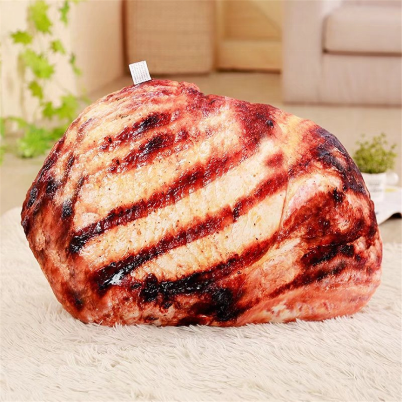 Wholesale Baby Toy Kids Food Stuffed Plush Toy BBQ Chicken Wings Shaped Cushion Sleeping Pillows for Christmas Gifts