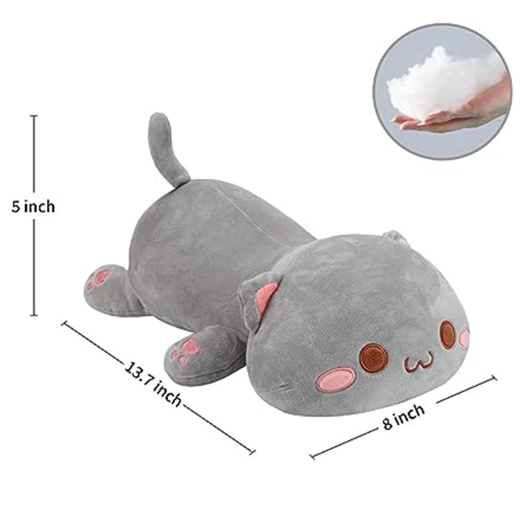 Hot Selling Cat Plush Toy Soft Animal Hugging Plush Pillow Cartoon Long Cat Kitten for Kids