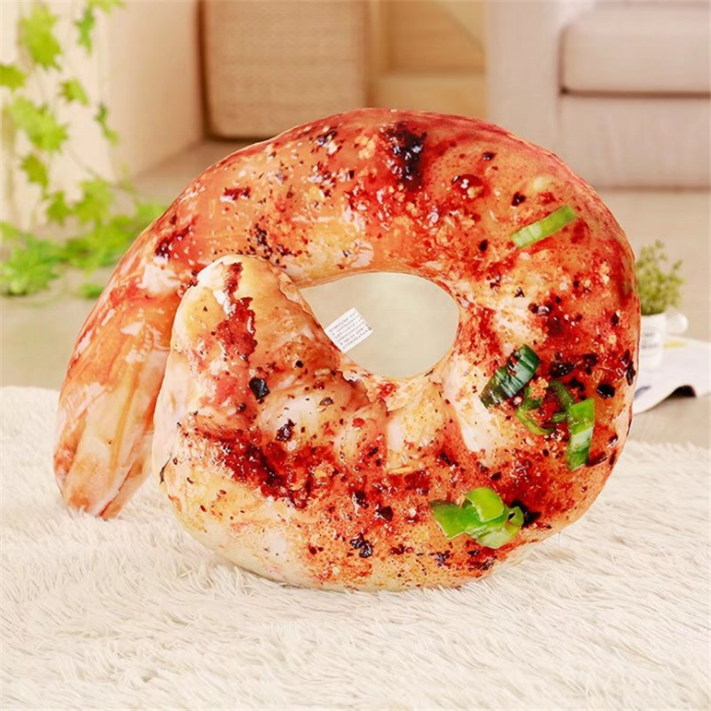 Wholesale Baby Toy Kids Food Stuffed Plush Toy BBQ Chicken Wings Shaped Cushion Sleeping Pillows for Christmas Gifts