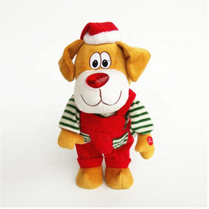 Christmas Dancing and Singing Dog Plush Toys Electric Animal Stuffed Dog Toys for Children