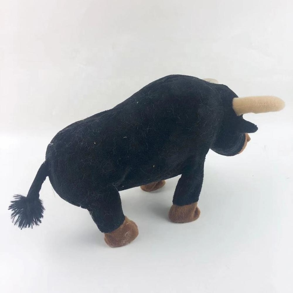 Custom Highland Cow/Yak/Bull Stuffed & Plush Toy Animal Standing Black Bull Plush Toys for Kids