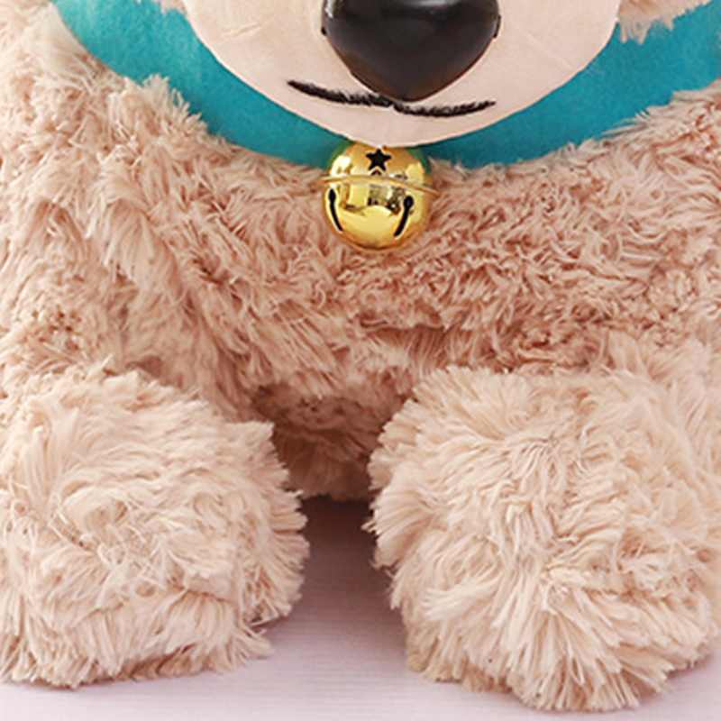 Cute Big Head Puppy Plush Animal Stuffed OEM Customized Akita Dog Plush Stuffed Animal Toy with Bell Collar