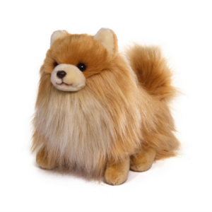 Wholesale Soft Cute Fluffy Pomeranian Plush Stuffed Long Hair Dog Toy with High Long Tail