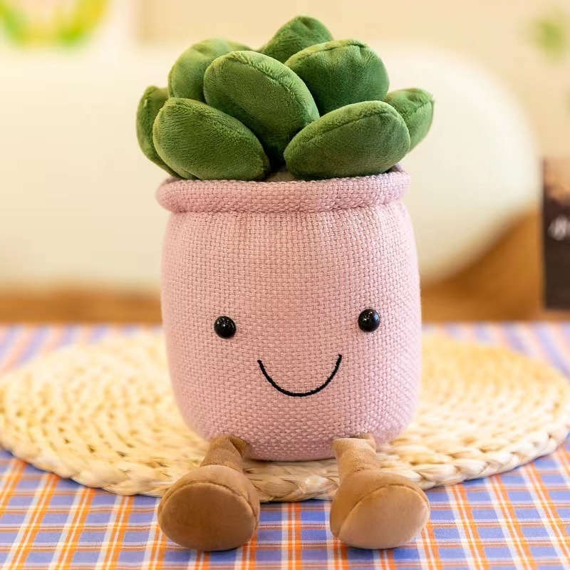 Creative Cute Cactus Potted Plants Soft Stuffed Toy Cactus Plush Toy for Home Decorations Gifts