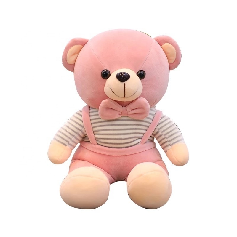 Wholesale Custom Design Wearing Clothes and Bow Ties Super Soft Plush Teddy Bear Doll Stuffed Toy for Baby Gifts