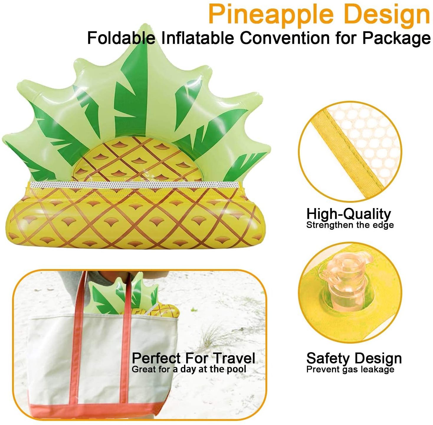 Adult Multi Purpose Comfortable Inflatable Pineapple Strawberry Swimming Pool Water Float Hammock Lounger