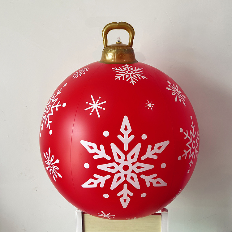 24 inch Large PVC red Inflatable Christmas Decorated Ball Ornaments Giant Inflatable Outside Christmas Decorations Xmas Blow Bal