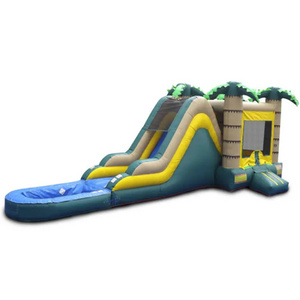 Commercial Tropical Water or Dry Slide  Combo with water pool Customized Cheap Bounce House Jumper Bouncy Castle Bouncer Slide