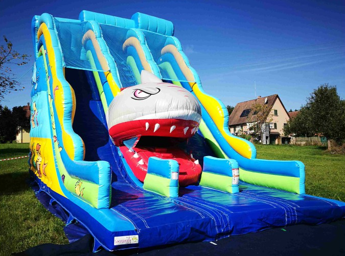 Commercial used adult and kids inflatable shark water slide