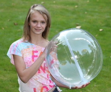 48'' 6 PANEL transparent CLEAR GLOW STICK OR SPRINKLER BEACH BALL W/ CLEAR TUBE